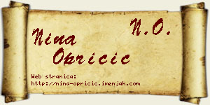 Nina Opricić vizit kartica